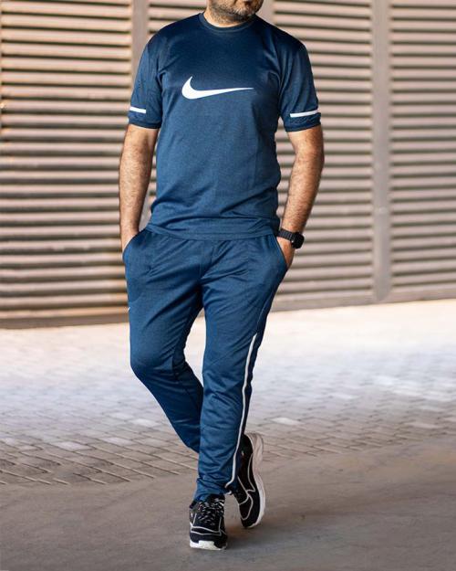 ست تیشرت شلوار آبی مردانه آستین کوتاه Nike مدل 1573