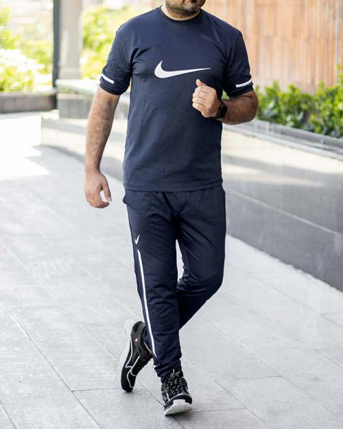 ست تیشرت شلوار سورمه ای مردانه آستین کوتاه Nike مدل 1574